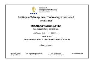 IMT Ghaziabad Online MBA/PGDM Degree Sample