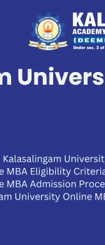 Kalasalingam University Online MBA admission